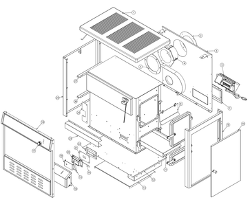 Part Location Diagram of 67966 US Stove Company Cabinet Top Assembly